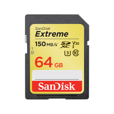 Картинка Карта Памяти 64Gb SanDisk Extreme SDXC Class 10 UHS-I U3 V30 (150/60 MB/s)  от магазина СКД-Канон